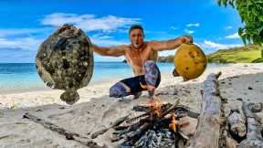 Solo Catch And Cook the Tastiest Fish in the Ocean.. Living on a Tropical Island