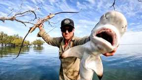 EATING ONLY WHAT I CATCH - SHARK vs Bow n Arrow - GIANT CRAB.