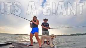 HER NEW PB!! Bass Fishing With BIG WORMS In The SUMMER!