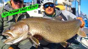 30 lbs LAKE TROUT (fishing 200 feet of water!)