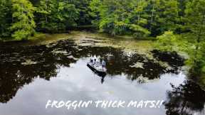 Froggin' THICK GRASS For BIG BASS On a SHALLOW Lake!! || Summer Bass Fishing