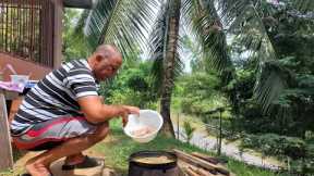 How to curry fish in Caura. Outdoor cooking on a quiet Tuesday. Basmati rice and lots of salad.