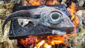 Bushcraft Cooking Fish On A Rock Catch And Cook