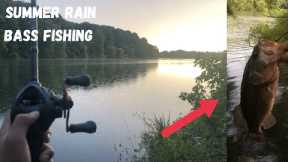 Summer Bass Fishing in the RAIN at Lake Elkhorn MD