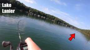 TOPWATER Bass Fishing ACTION on Lake Lanier!!