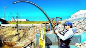 Bank Fishing For Catfish and Striped Bass At MASSIVE Steam Plant!