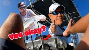 I fall over while FISH ON!  Catch Clean Cook