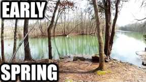 Early Spring Fishing from the Bank - Fishing a Flooded Lake & Creek