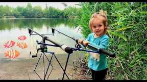 FAMILY RELAXATION on the LAKE  (show my daughter how to fish).