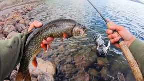 Fishing a CRYSTAL CLEAR Mountain Lake for Big Trout!!