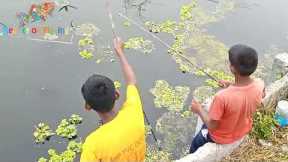 Tiny Fish Caught by Hook / Roadside Lake Fishing / Kids Fishing BD - Beauty of Fishing-03