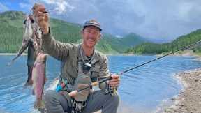 Catch n' Cook Mountain Lake Salmon & Trout on CAMPFIRE!