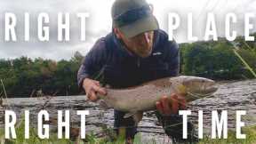 Fly fishing a falling spate