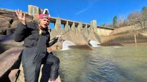 This GIANT SPILLWAY Was ON FIRE, but She Wanted To FIGHT...... (CATCH, CLEAN, COOK!)