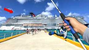 Fishing off the BIGGEST Boat in the OCEAN! (is it possible?)
