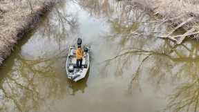 Fishing a Small Creek I Found with Jon Boat