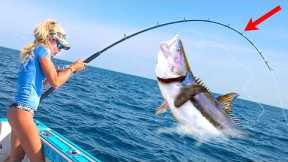 Tossing Out Live Bait for Monster Cobia! (Fish Ribs Catch & Cook Video)