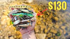 $130 Worth of Fishing Lures in a Drained Lake!