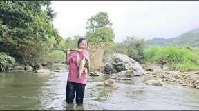 Go down to the stream to catch fish to sell.