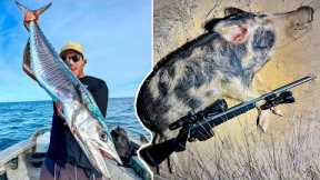 48 Hour HUNTING FOOD CHALLENGE - Big Fish & Big Pigs - Catch and Cook