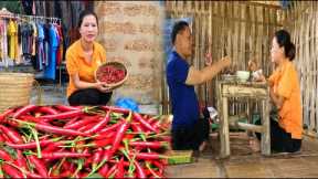 Harvesting chili fields for people - Catching fish - Cooking with my disabled father - Daily life