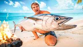 GIANT TUNA Catch and Cook on UNINHABITED Island