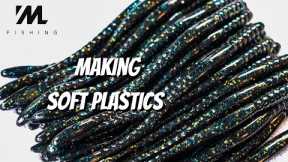 Making Soft Plastic Baits for a SUBSCRIBER - Making Plastic Worms with DoIt Molds