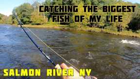 Fly Fishing for the Strongest Fish Of My Life! Salmon Fishing the Douglaston Salmon Run, Pulaski NY