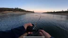 Striper fishing with glide baits | hogan lake | valley springs ,CA