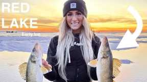 Early Ice Fishing on Upper Red Lake MN