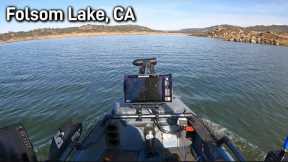 Winter kayak bass fishing on an extremely low lake