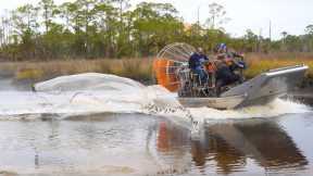 High Speed Air Boat Fishing! {Catch Clean Cook} Redfish vs Mullet