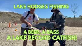 Lake Hodges Fishing! A Beer, A Bass & A Lake Record Catfish!