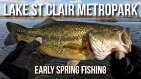 Lake St Clair Metropark Early Spring Bass Fishing