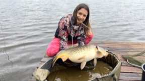 Girl Fishing on a Wild Lake | Trophy Fish Breaks Tackles | Cooking Relaxing Sounds of Nature ASMR ⛺