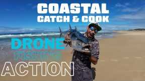 Incredible DRONE FISHING Action - Beach Fishing For BIG Sharks & Tuna