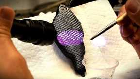 Applying 100s of UV Resin Scales by Hand to a Fishing Lure