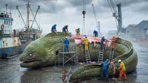 🐍 Catching & Cooking Giant Moray Eels – Deep Sea Predators | Fishing Documentary